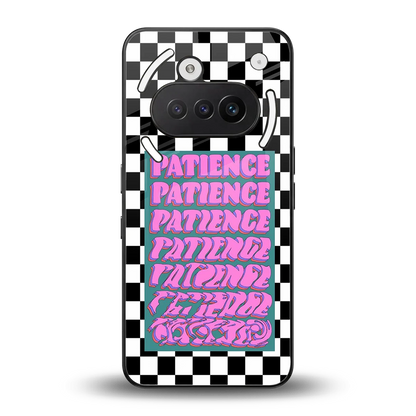 Patience Checkered back phone cover | glass case for nothing phone 3a