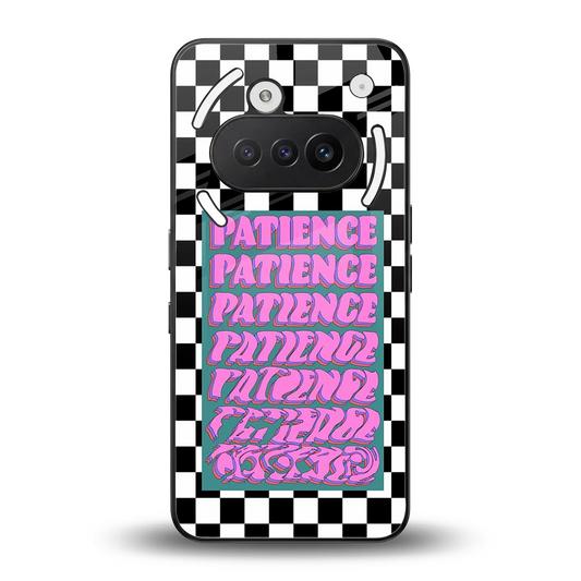 Patience Checkered back phone cover | glass case for nothing phone 3a
