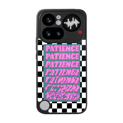 Patience Checkered back phone cover | glass case for nothing phone 4a pro