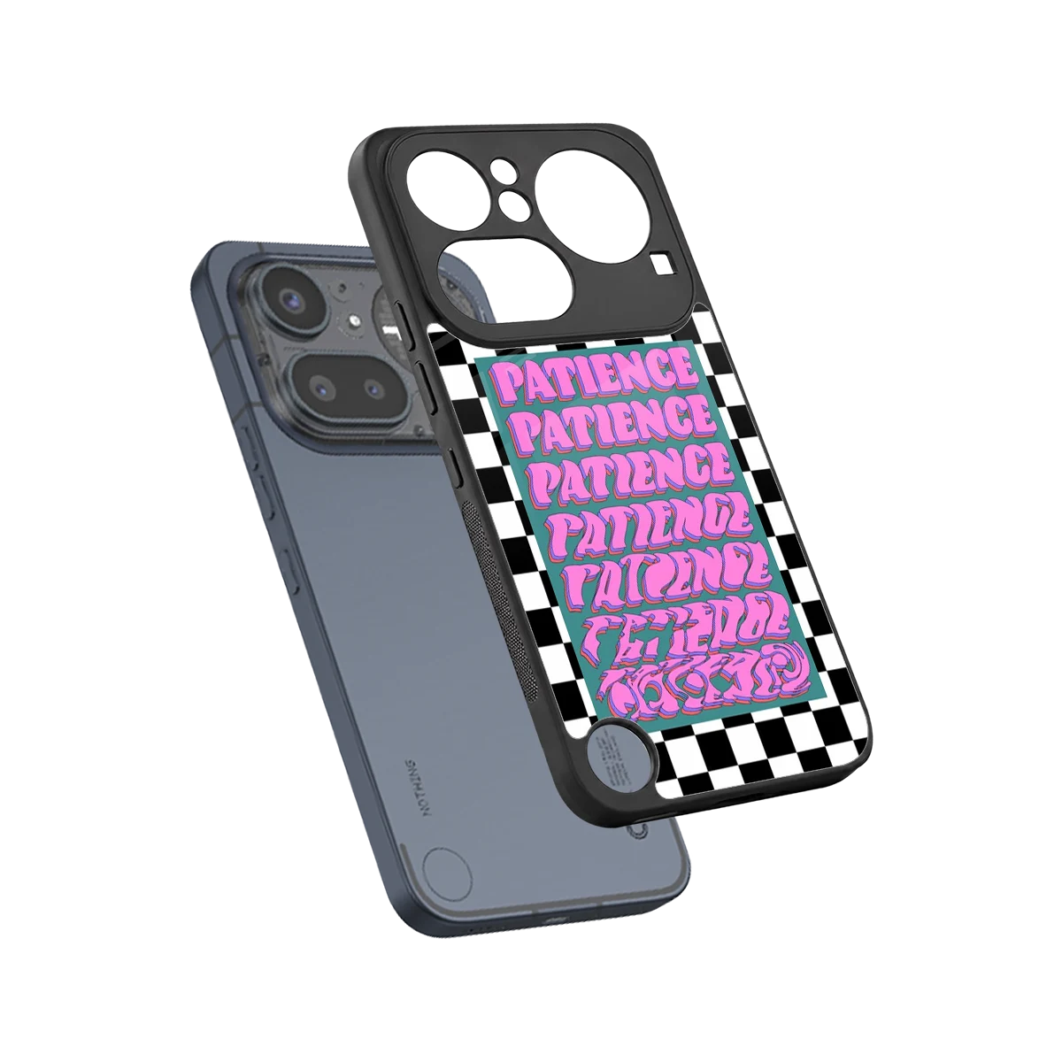 Patience Checkered sleek nothing phone 4a pro cover with tempered glass back and TPU edges