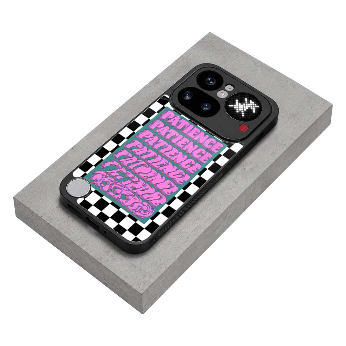Patience Checkered stylish phone case for nothing phone 4a pro | glossy glass and slim fit