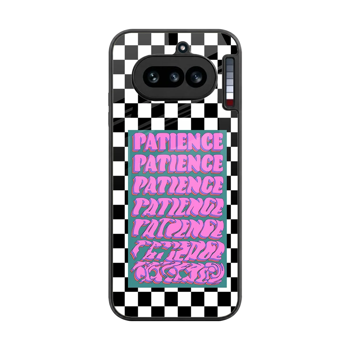 Patience Checkered back phone cover | glass case for nothing phone 4a