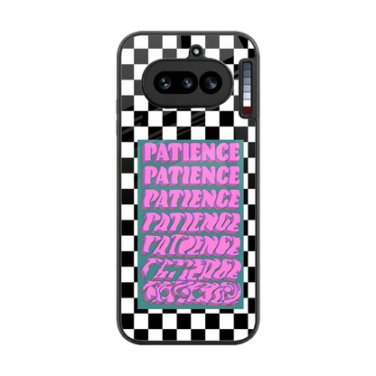 Patience Checkered back phone cover | glass case for nothing phone 4a
