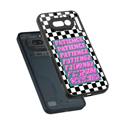 Patience Checkered sleek nothing phone 4a cover with tempered glass back and TPU edges