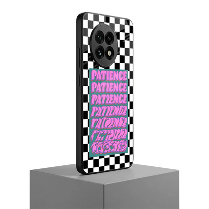 Patience Checkered oneplus 13r mobile cover | shockproof glass phone case