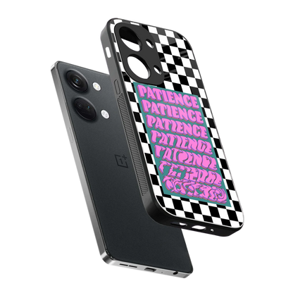 Patience Checkered sleek oneplus nord 3 cover with tempered glass back and TPU edges
