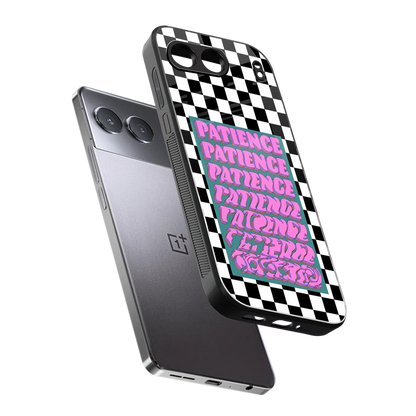 Patience Checkered sleek oneplus nord 4 cover with tempered glass back and TPU edges
