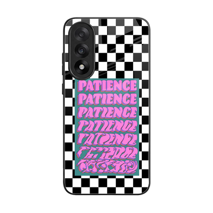 Patience Checkered back phone cover | glass case for oneplus nord 5