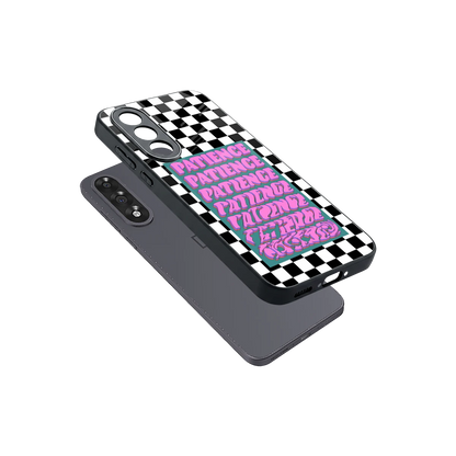 Patience Checkered sleek oneplus nord 5 cover with tempered glass back and TPU edges