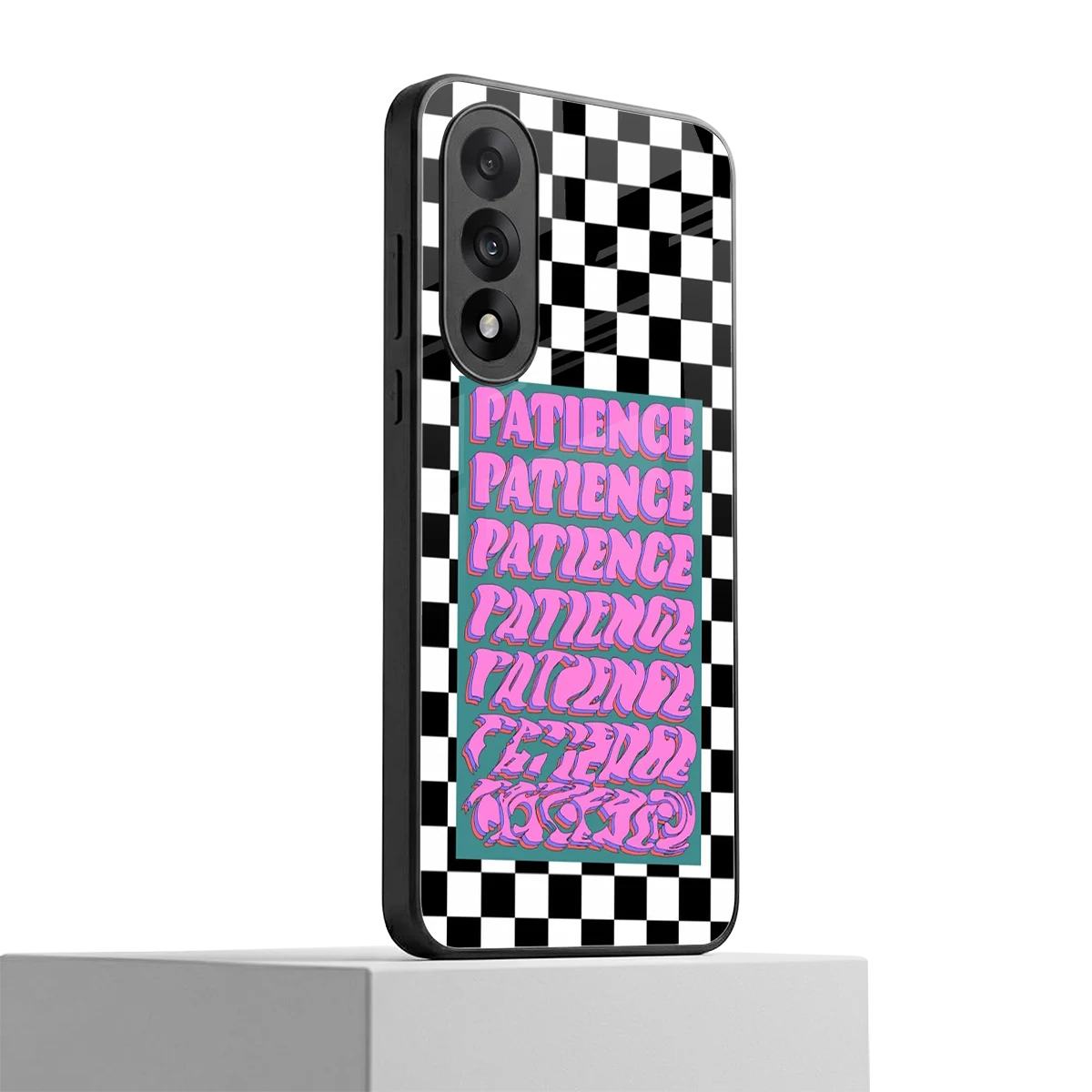 Patience Checkered oneplus nord 5 mobile cover | shockproof glass phone case