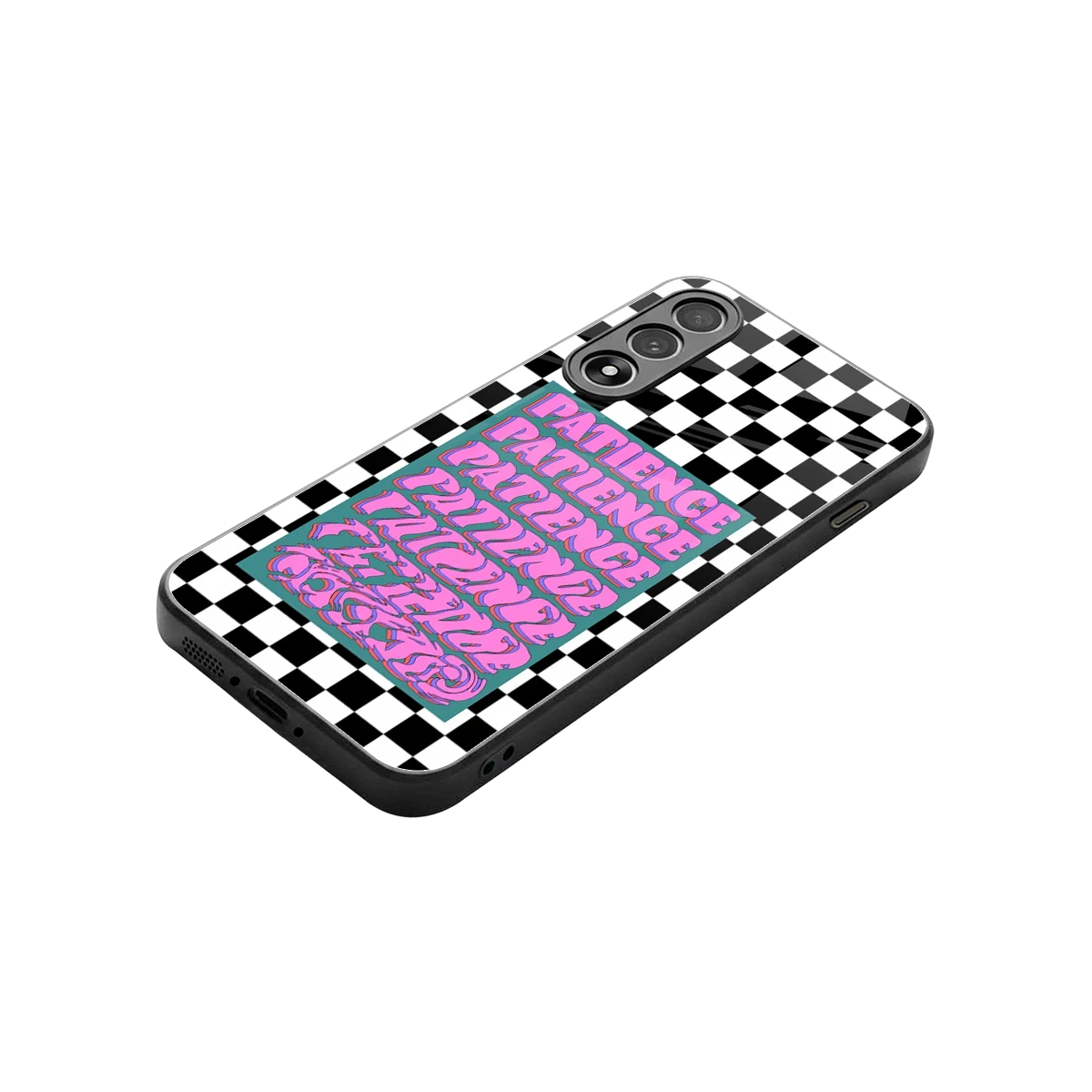 Patience Checkered stylish phone case for oneplus nord 5 | glossy glass and slim fit