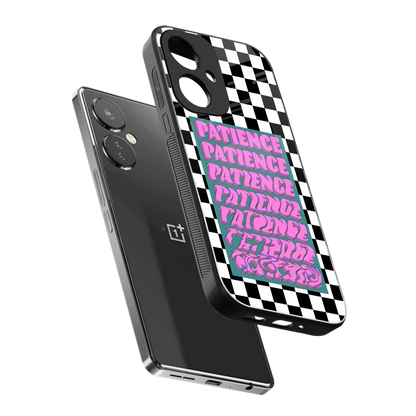 Patience Checkered sleek oneplus nord ce 3 cover with tempered glass back and TPU edges