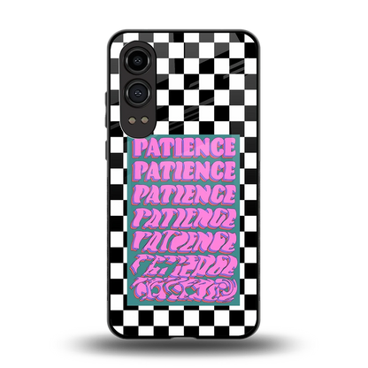Patience Checkered back phone cover | glass case for oneplus nord ce 4 lite