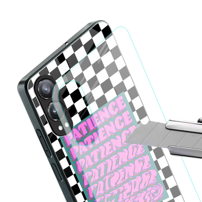 Patience Checkered stylish phone case for oneplus nord ce 4 lite | glossy glass and slim fit