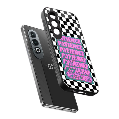 Patience Checkered sleek oneplus nord ce 4 cover with tempered glass back and TPU edges