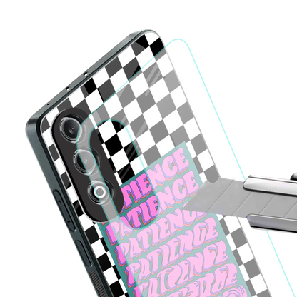 Patience Checkered stylish phone case for oneplus nord ce 4 | glossy glass and slim fit