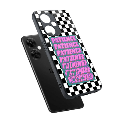 Patience Checkered sleek oneplus nord ce 3 lite cover with tempered glass back and TPU edges