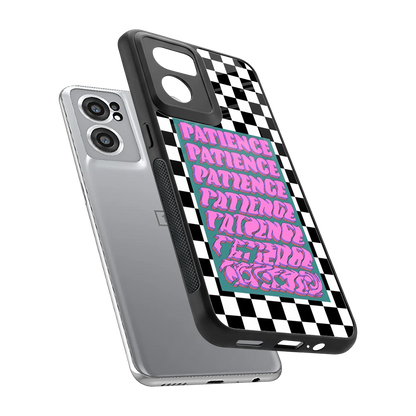 Patience Checkered sleek oneplus nord ce 2 cover with tempered glass back and TPU edges