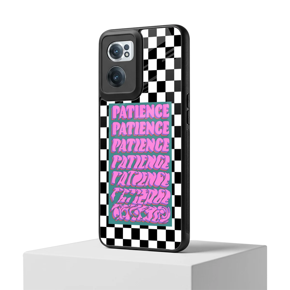 Patience Checkered oneplus nord ce 2 mobile cover | shockproof glass phone case