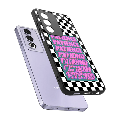 Patience Checkered sleek oppo a3 pro cover with tempered glass back and TPU edges