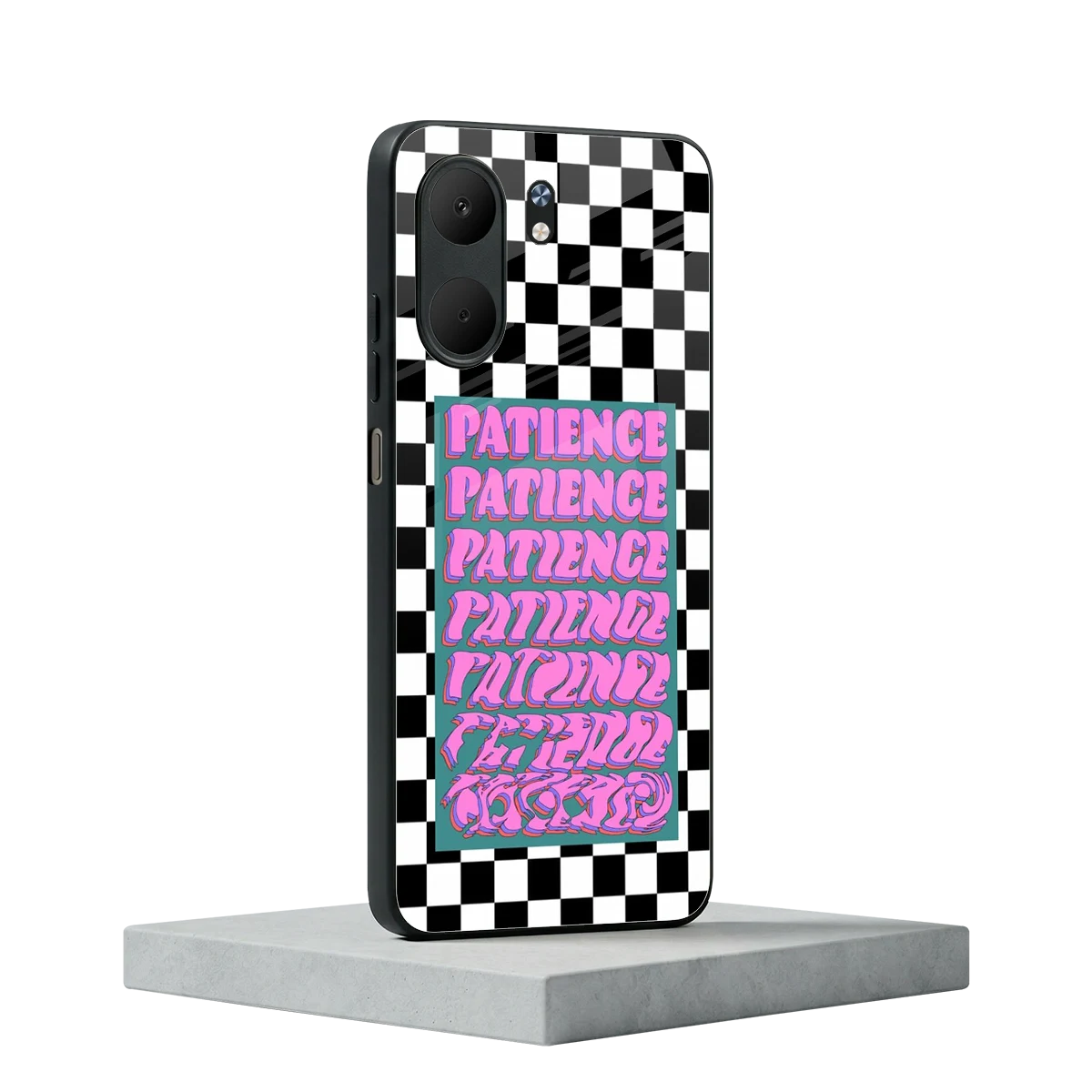 Patience Checkered oppo a5x 5g mobile cover | shockproof glass phone case
