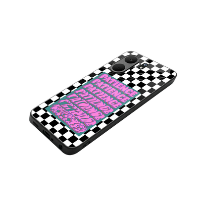 Patience Checkered stylish phone case for oppo a5x 5g | glossy glass and slim fit