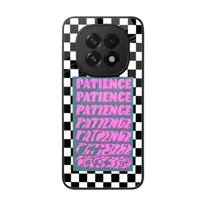 Patience Checkered back phone cover | glass case for oppo f29 5g