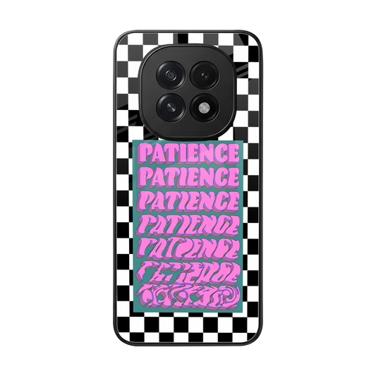 Patience Checkered back phone cover | glass case for oppo f29 5g