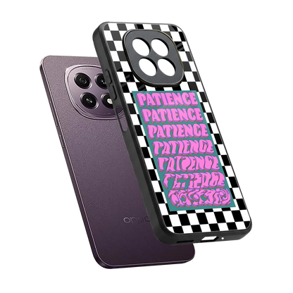 Patience Checkered sleek oppo f29 5g cover with tempered glass back and TPU edges
