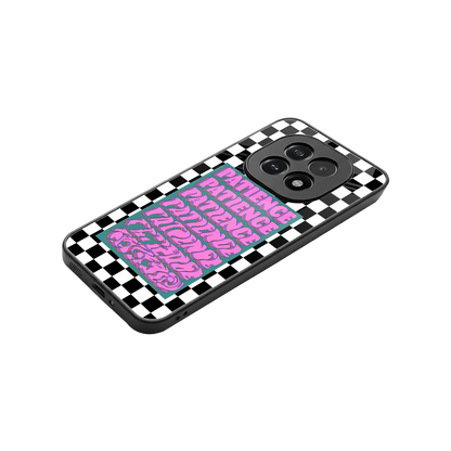 Patience Checkered stylish phone case for oppo f29 5g | glossy glass and slim fit