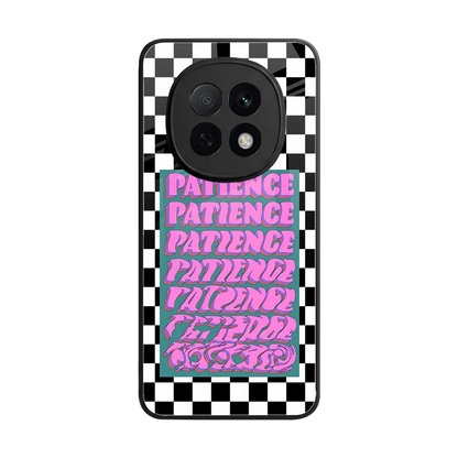Patience Checkered back phone cover | glass case for oppo f29 pro 5g