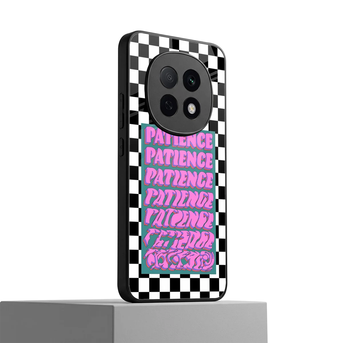 Patience Checkered oppo f29 pro 5g mobile cover | shockproof glass phone case