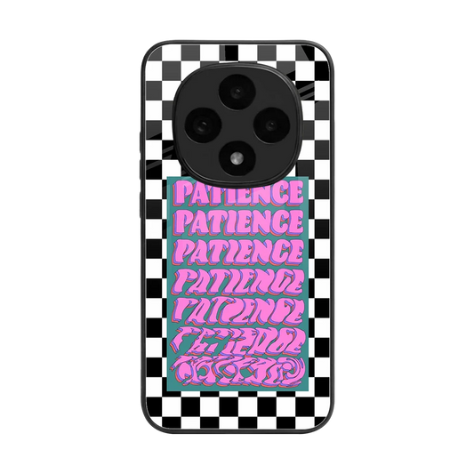 Patience Checkered back phone cover | glass case for oppo f31 pro 5g