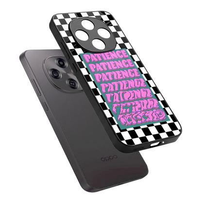 Patience Checkered sleek oppo f31 pro 5g cover with tempered glass back and TPU edges