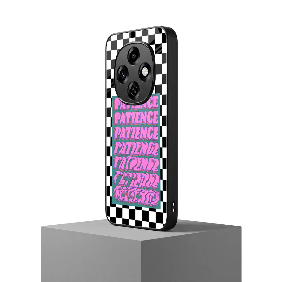Patience Checkered oppo f31 pro 5g mobile cover | shockproof glass phone case