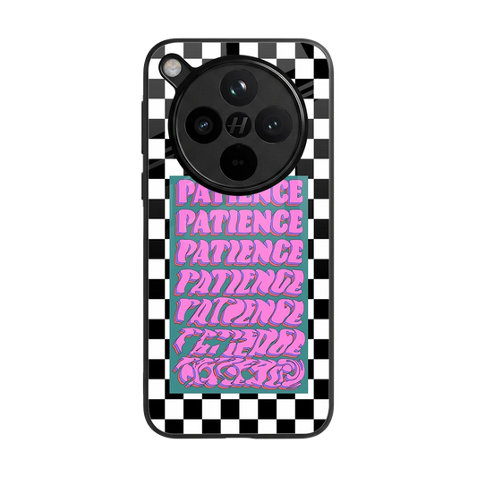 Patience Checkered back phone cover | glass case for oppo find x8