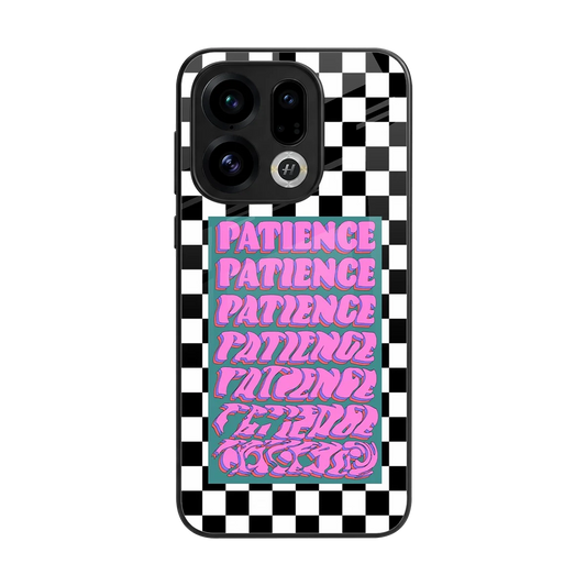 Patience Checkered back phone cover | glass case for oppo find x9