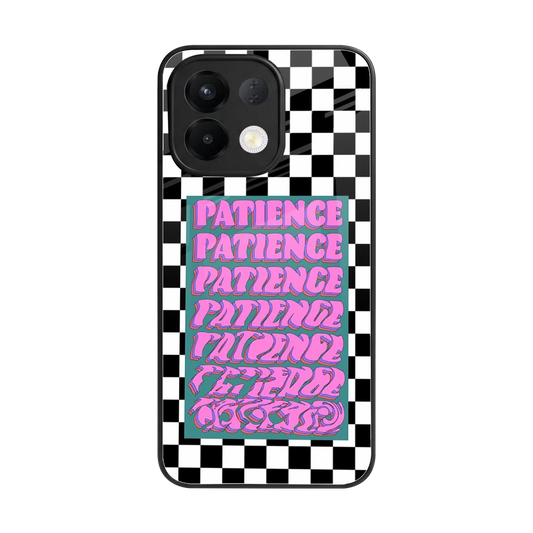 Patience Checkered back phone cover | glass case for oppo k13 5g