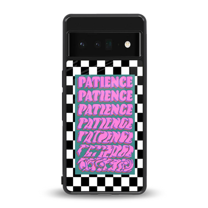 Patience Checkered back phone cover | glass case for google pixel 6 pro