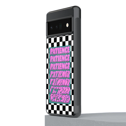 Patience Checkered stylish phone case for google pixel 6 pro | glossy glass and slim fit