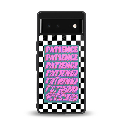 Patience Checkered back phone cover | glass case for google pixel 6