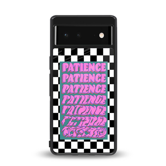 Patience Checkered back phone cover | glass case for google pixel 6