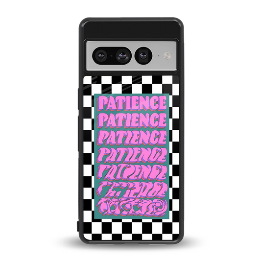 Patience Checkered back phone cover | glass case for google pixel 7 pro