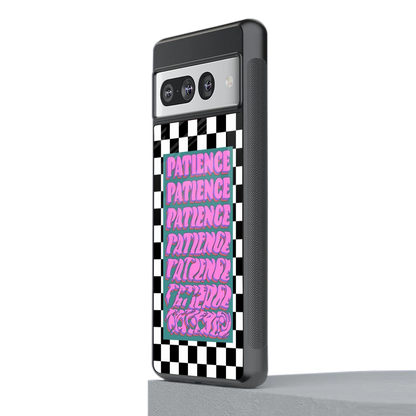 Patience Checkered stylish phone case for google pixel 7 pro | glossy glass and slim fit