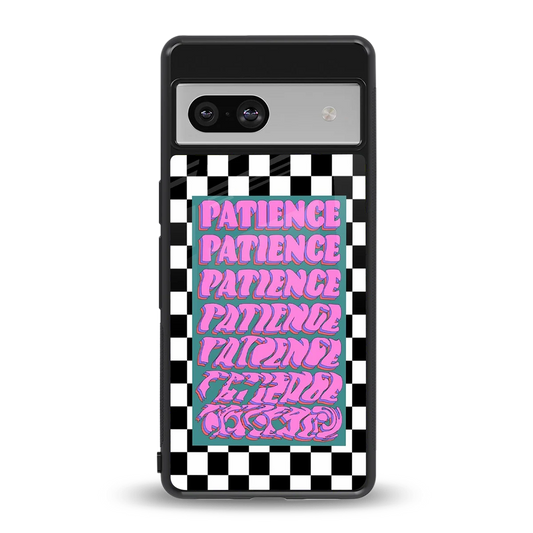 Patience Checkered back phone cover | glass case for google pixel 7a