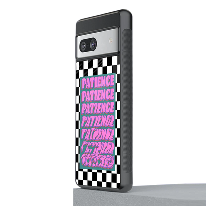Patience Checkered stylish phone case for google pixel 7 | glossy glass and slim fit