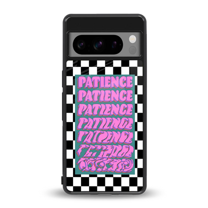 Patience Checkered back phone cover | glass case for google pixel 8 pro