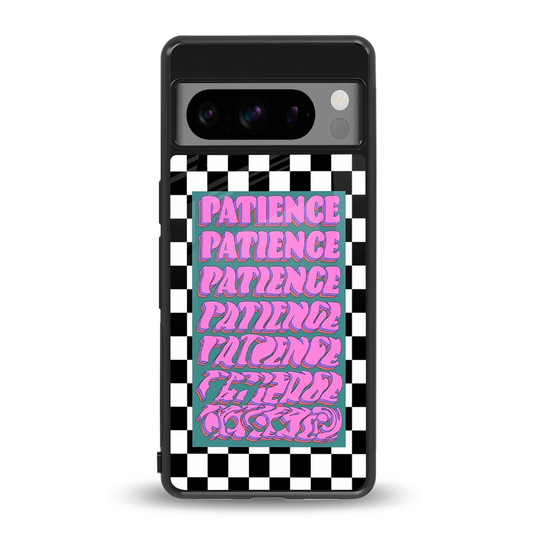 Patience Checkered back phone cover | glass case for google pixel 8 pro