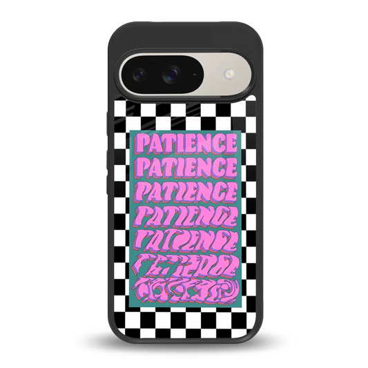 Patience Checkered back phone cover | glass case for google pixel 9