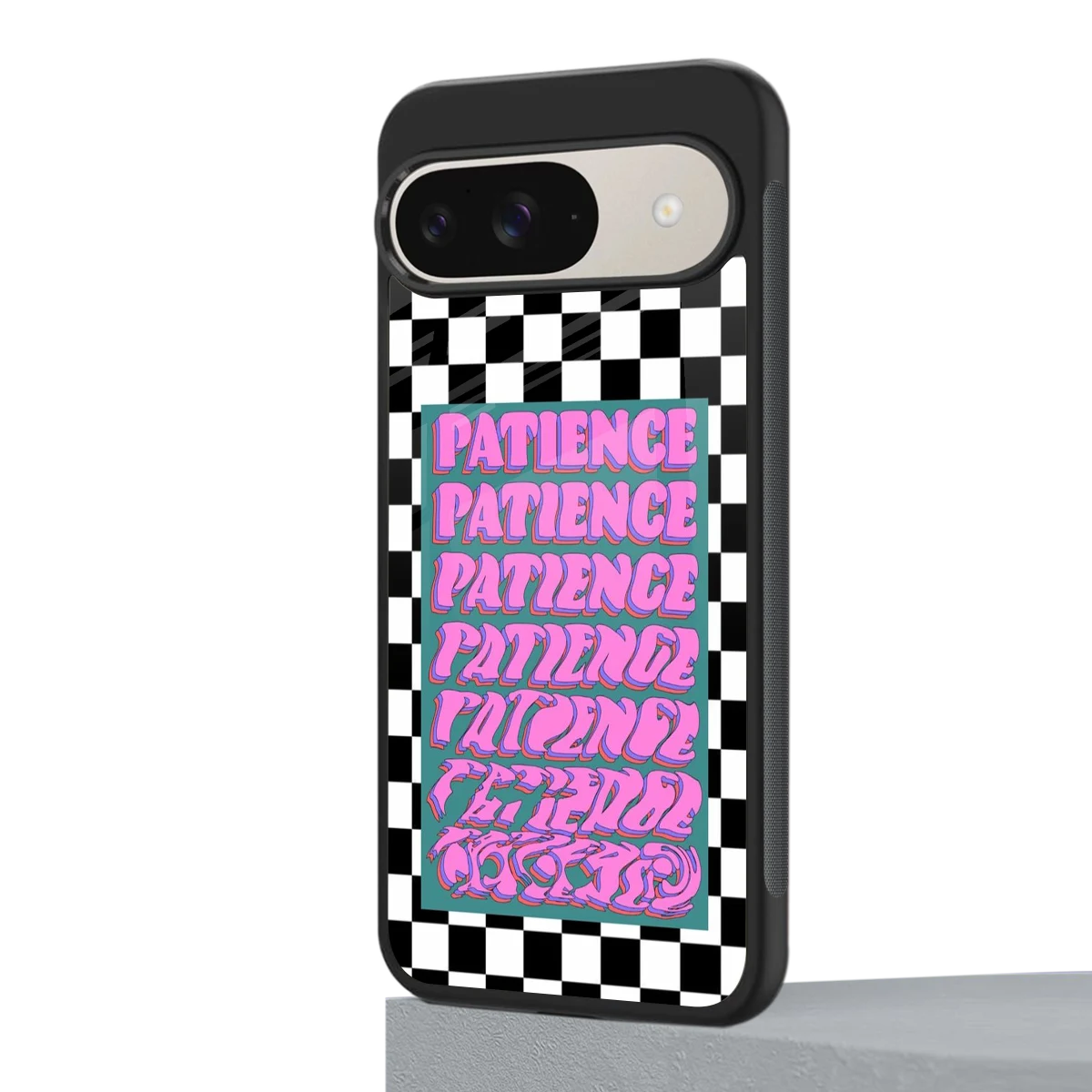 Patience Checkered google pixel 9 mobile cover | shockproof glass phone case